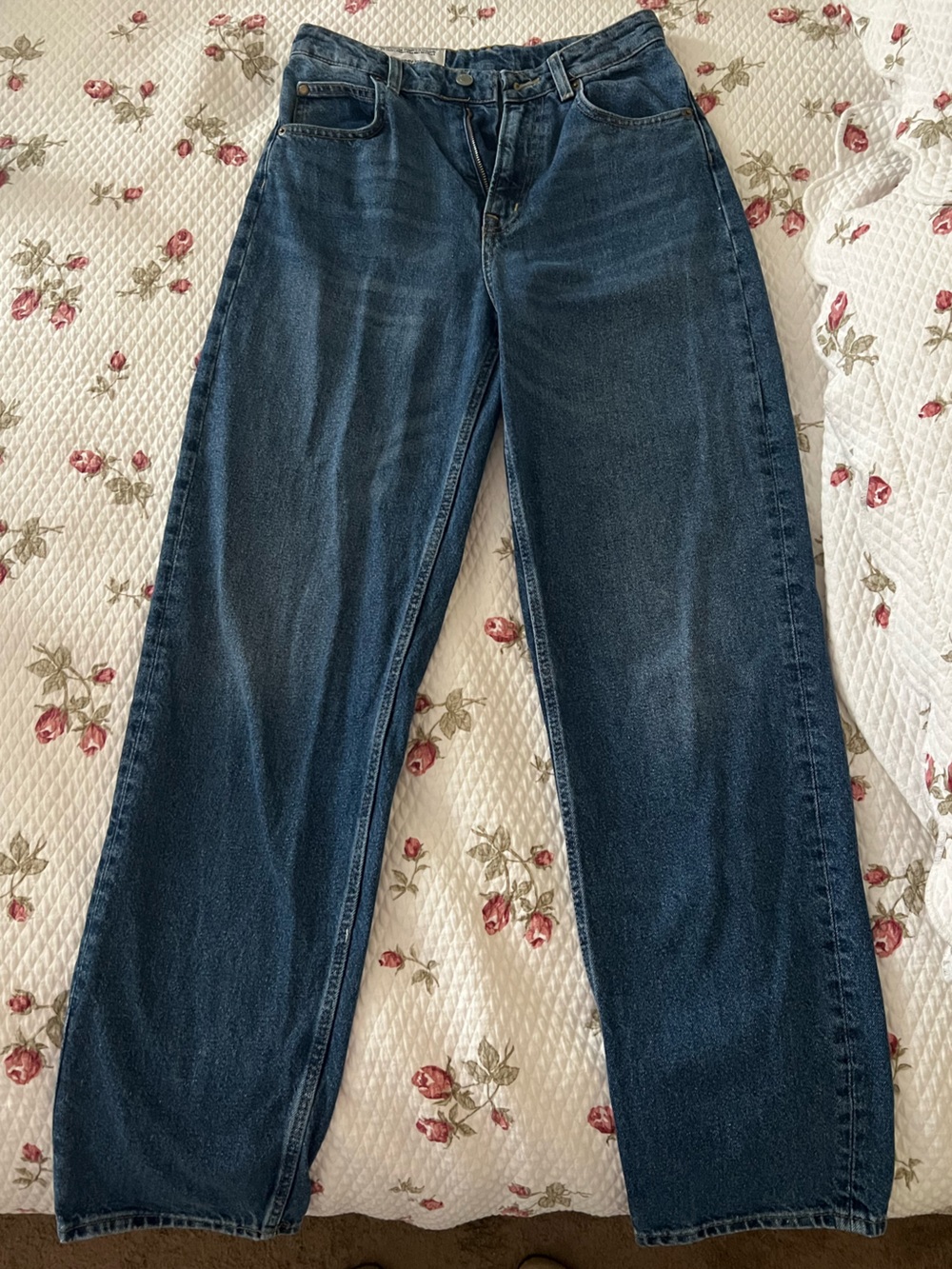 H&M Women's Dark Blue Straight-Leg Jeans